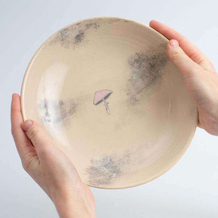 Clouds & Mushroom Ceramic Bowl (M)